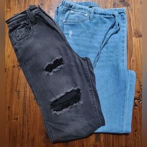 Bundle, Stylish Black and Blue Women's Jeans